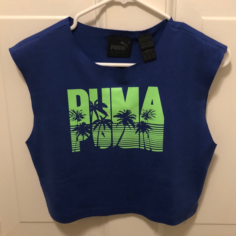 Fenty Rihanna Puma Crop Tank Top green blue Small